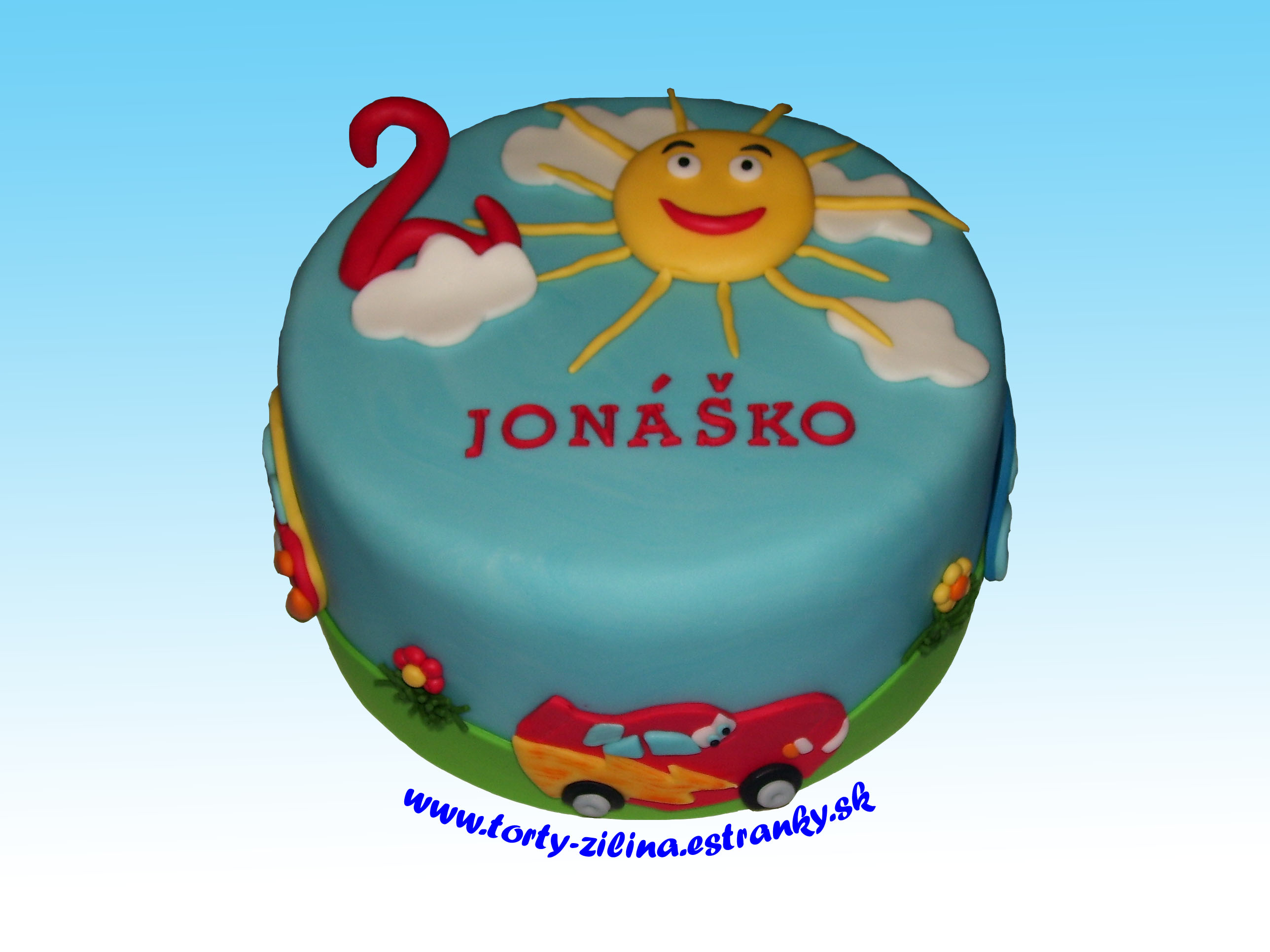 Torta s autíčkami.