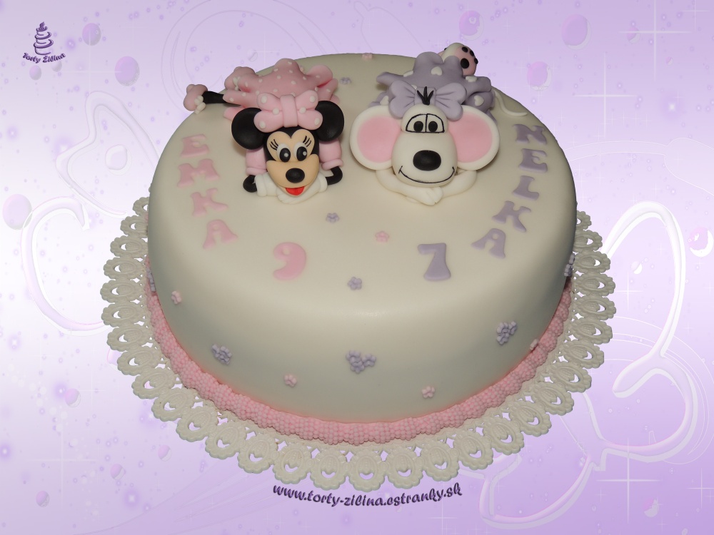 Torta s Minnie a Diddlinou.